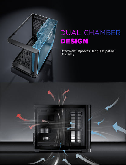 PEGASUS Mid-Tower Dual Chamber PC Case