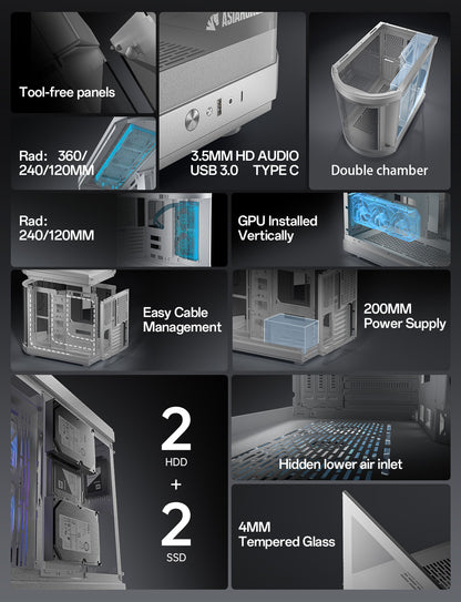 Perseus Mid-Tower ATX Dual Chamber PC Case